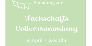 Einladung FS Vollversammlung auf einem grünen Hintergrund